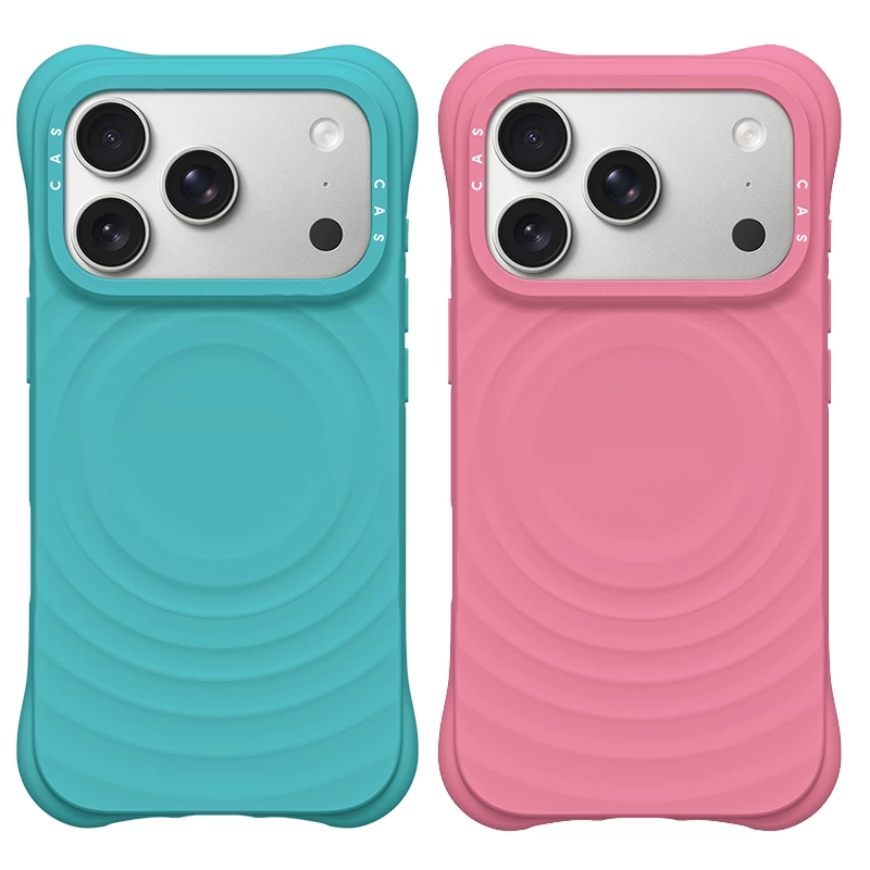 新款薄荷蓝波漾手机壳适用于iPhone18/17ProMax苹果16ProMax磁吸15pro小众高级14plus绽光粉磁吸波漾壳保护套图片