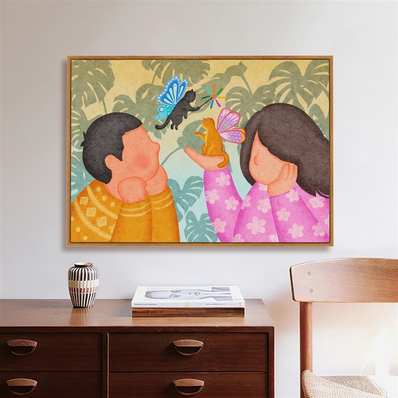 抽象人物沙发装饰画组合客厅壁画小众猫艺术卧室床头背景墙壁挂画