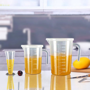 奶盖壶量升杯带有刻度的塑料桶5000毫升计量器大容积测剂量杯带盖