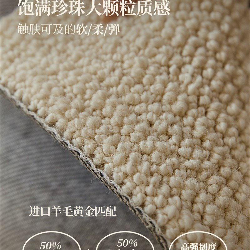 蜡笔派花间莺燕羊毛地毯法式复古高级客厅卧室圆形床边毯入户垫P