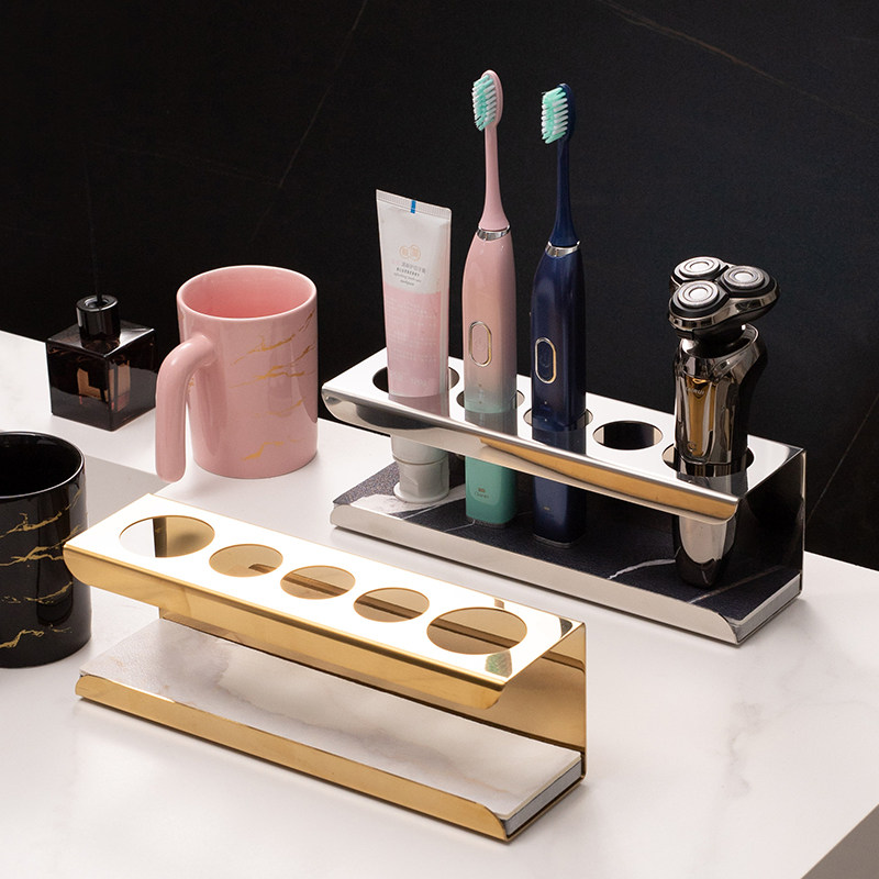 洗手台面轻奢不锈钢电动牙刷牙膏置物架硅藻泥吸水杯垫牙具收纳架,家庭/个人清洁工具,牙刷架/牙具座,淘宝优惠券,粉丝福利购,淘宝优惠卷