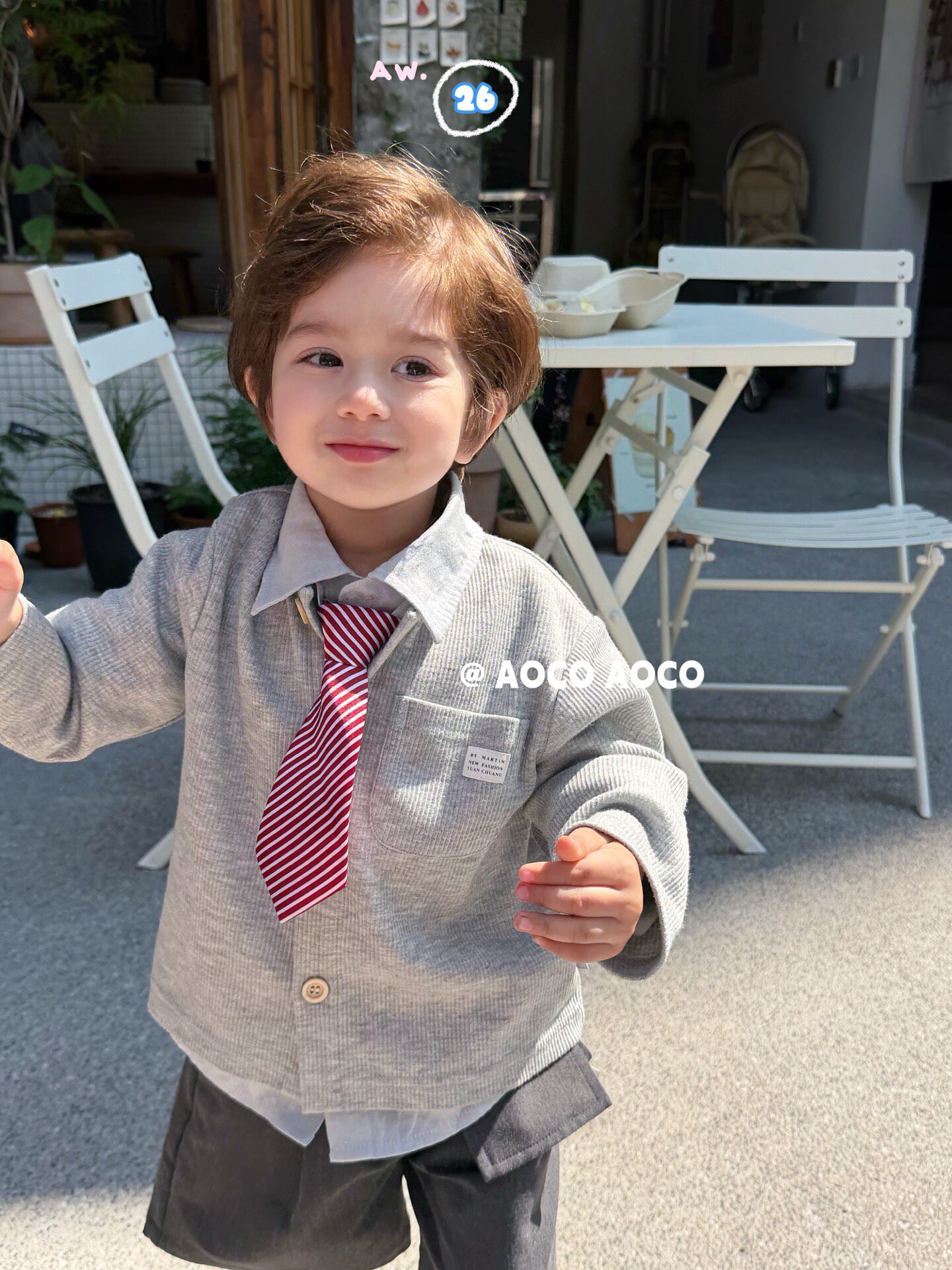 奥克2026春秋季新款男童套装衬衫针织衫西装裤礼服