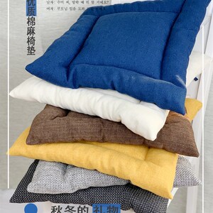 冬季加厚棉麻椅垫凳子坐垫 学生椅垫方形办公室久座垫可定做