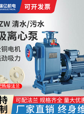 BZ自吸泵卧式管道离心泵380v污水泵抽水ZW自吸式无堵塞排污泵工业