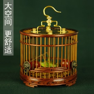 高端蝈蝈笼子精品木笼大号大叶黄花梨乌木紫光檀血檀笼子精品手工