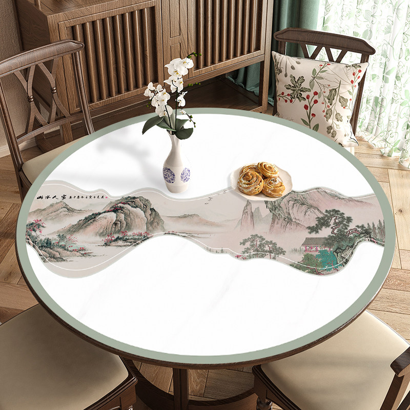 食品级硅胶餐桌垫圆角座布桌布中式木纹大圆形客厅茶几垫防水防油,居家布艺,桌布,淘宝优惠券,粉丝福利购,淘宝优惠卷
