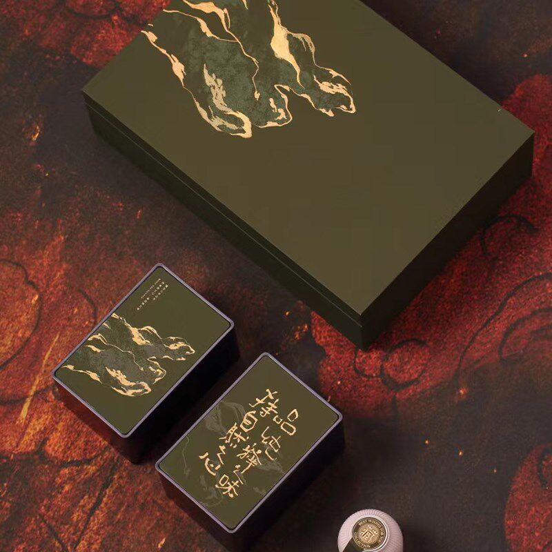春节新款茶叶包装盒空礼盒红茶绿茶岩茶半斤铁罐茶叶礼盒装空盒