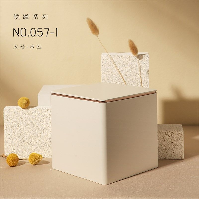 米色茶叶罐铁罐大号正方形普洱红茶一斤密封罐福鼎寿眉白茶半斤罐,餐饮具,茶叶罐,淘宝优惠券,粉丝福利购,淘宝优惠卷