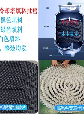圆形冷却塔PVC黑色降温胶片填料散水PP白色高温填料米S波淋水卷材