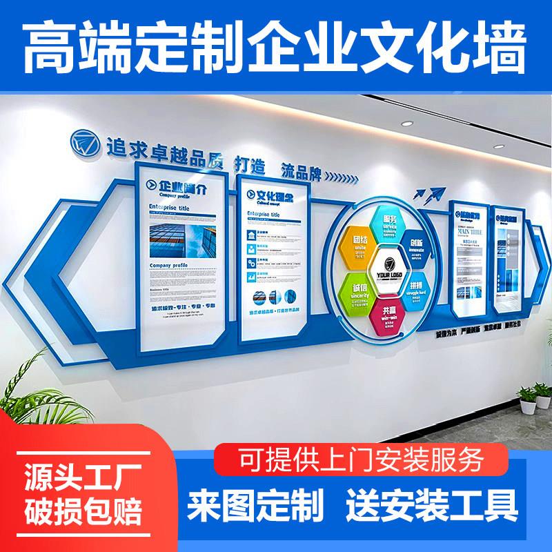 企业简介文化理念品牌合作展示墙装饰会议室背景墙面公司形象设计