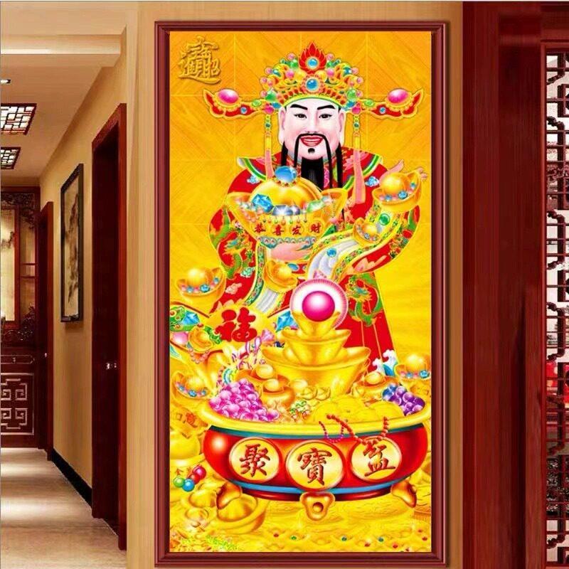5d钻石画2025新款满钻财神爷招财进宝点砖贴画客厅水晶2024十字绣