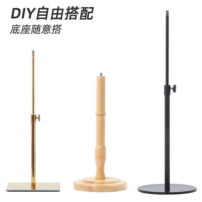 服装店橱窗陈列帽子饰品展示搭配道具假发人头模型手模实木底座展