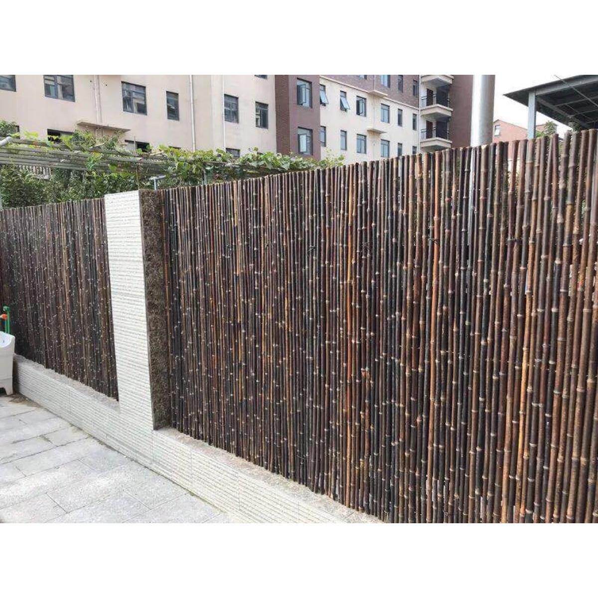 碳化竹篱笆栅栏屏风围栏护栏隔断爬藤架竹竿装饰户外花园