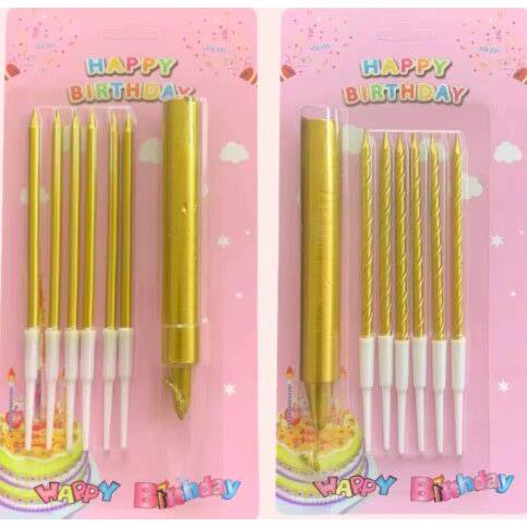 生日蛋糕蜡烛网红新镀金6+1烤蜡烛饰品婚礼摄影派对蜡烛供应