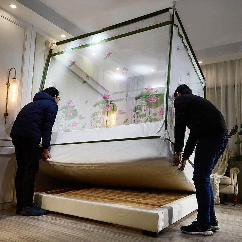 新款蚊帐三开门床笠式包底防摔儿童宝宝掉1.8m床1.5加固加厚回底