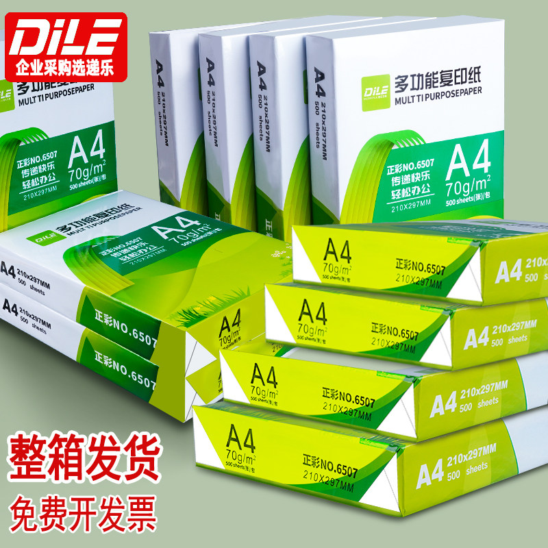 递乐整箱5包复印纸A4打印纸a4纸空白纸双面实惠装70g/80g纸张一箱,办公设备/耗材/相关服务,复印纸,淘宝优惠券,粉丝福利购,淘宝优惠卷