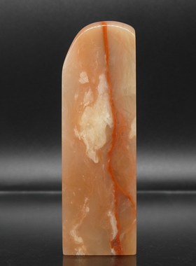巴林石一线天粉冻印章篆刻石料28*28*94mm