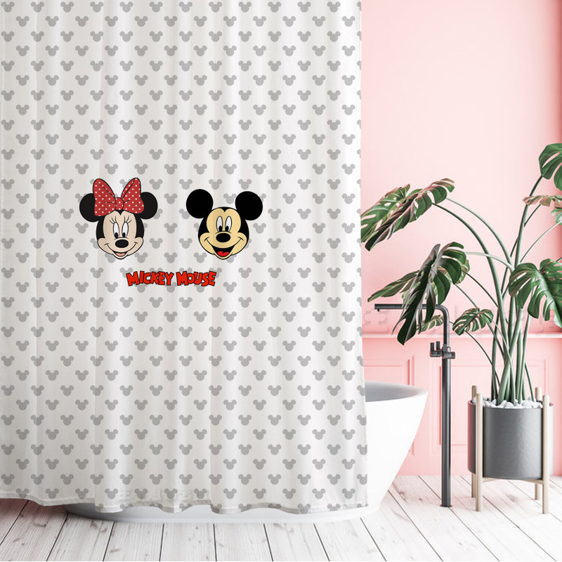 卡通米奇浴室防水浴帘布防霉高档淋浴帘子挂帘卫生间干湿分离隔断,家庭/个人清洁工具,浴帘,淘宝优惠券,粉丝福利购,淘宝优惠卷