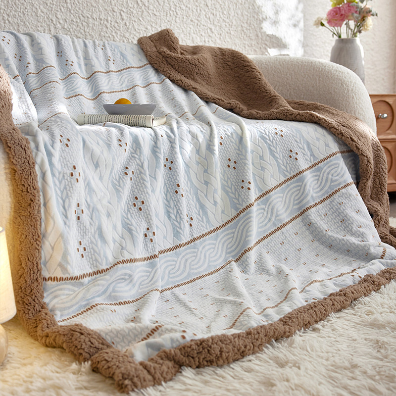 蓝色雕花绒羊羔绒毛毯被毯子四季通用沙发毯盖毯办公室午休午睡毯,床上用品,休闲毯/毛毯/绒毯,淘宝优惠券,粉丝福利购,淘宝优惠卷