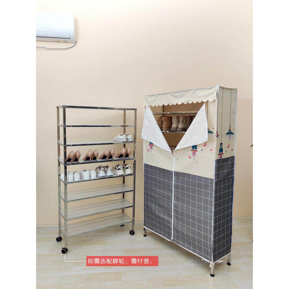 不锈钢鞋架，防尘罩，牛津布10多层门安装简单，坚固耐用，可拆卸