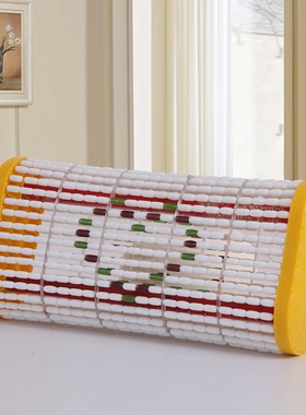 中老年人玻璃保健颈椎枕头塑料 汗蒸空心透气 竹粒凉席麻将珠子枕