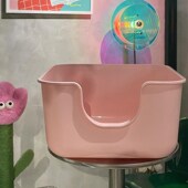 巨大开放式 猫砂盆正方形防外溅缅因布偶多猫特大号带盖加高猫厕所