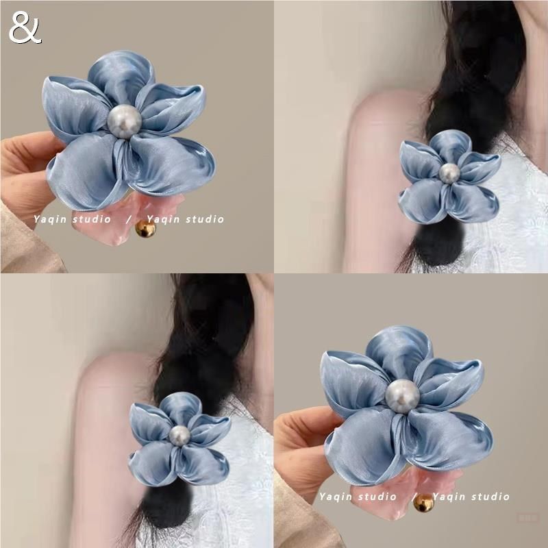 蓝色的海~花朵珍珠发圈!新款高端大肠发圈仙气皮筋女扎头夏,宠物/宠物食品及用品,发饰/头饰,淘宝优惠券,粉丝福利购,淘宝优惠卷