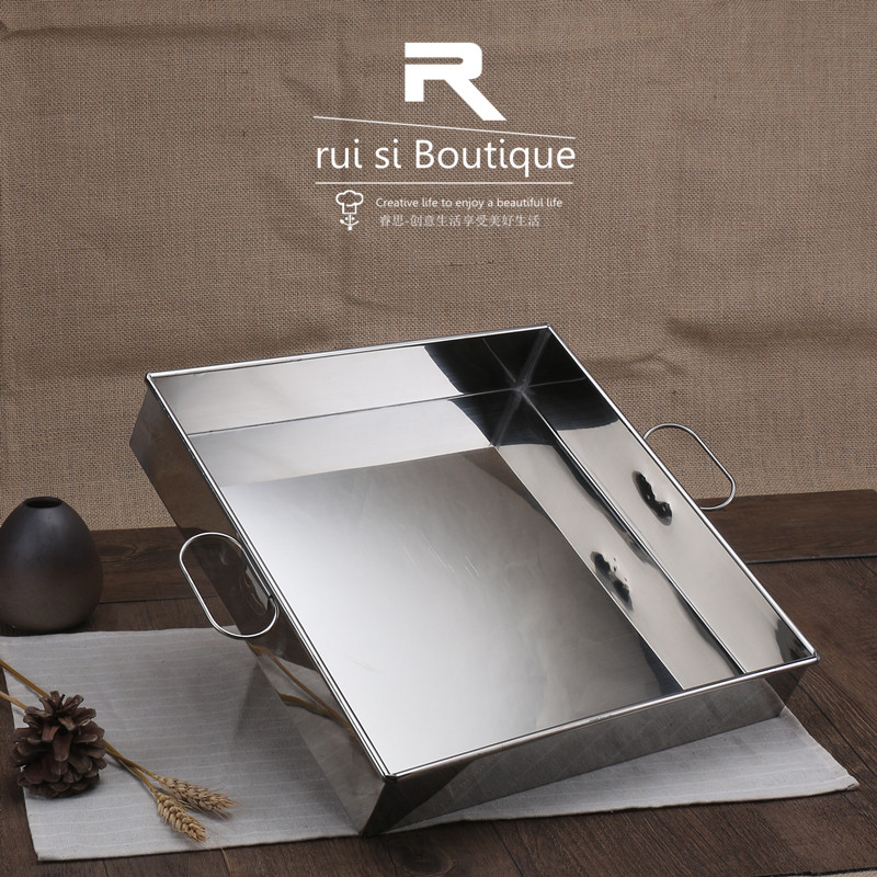 不锈钢直角正方形托盘阿胶糕定型模具四方形盒子苏箱加厚分格带盖,餐饮具,盘,淘宝优惠券,粉丝福利购,淘宝优惠卷
