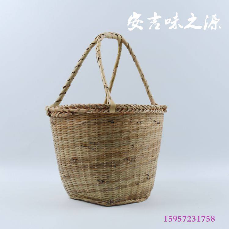 竹编菜篮子竹筐竹篓购物手提竹篮买菜篮水果篮环保菜篮鸡蛋篮提篮,特色手工艺,竹编/竹雕,淘宝优惠券,粉丝福利购,淘宝优惠卷