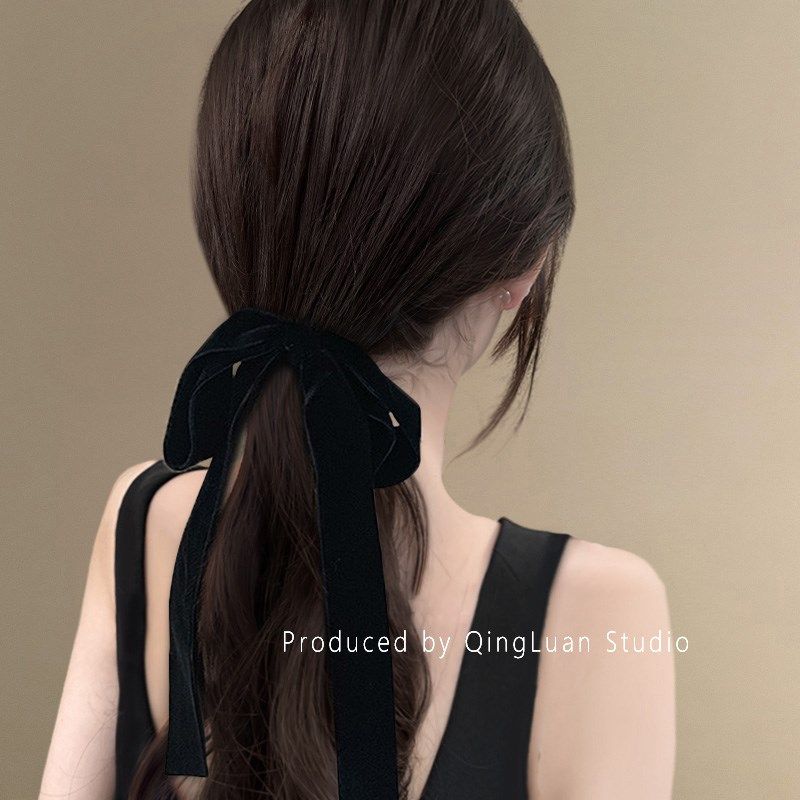 丝绒蝴蝶结~法式气质皮筋发圈女高级感慵懒风扎头头绳低马尾手工,特色手工艺,青花瓷,淘宝优惠券,粉丝福利购,淘宝优惠卷