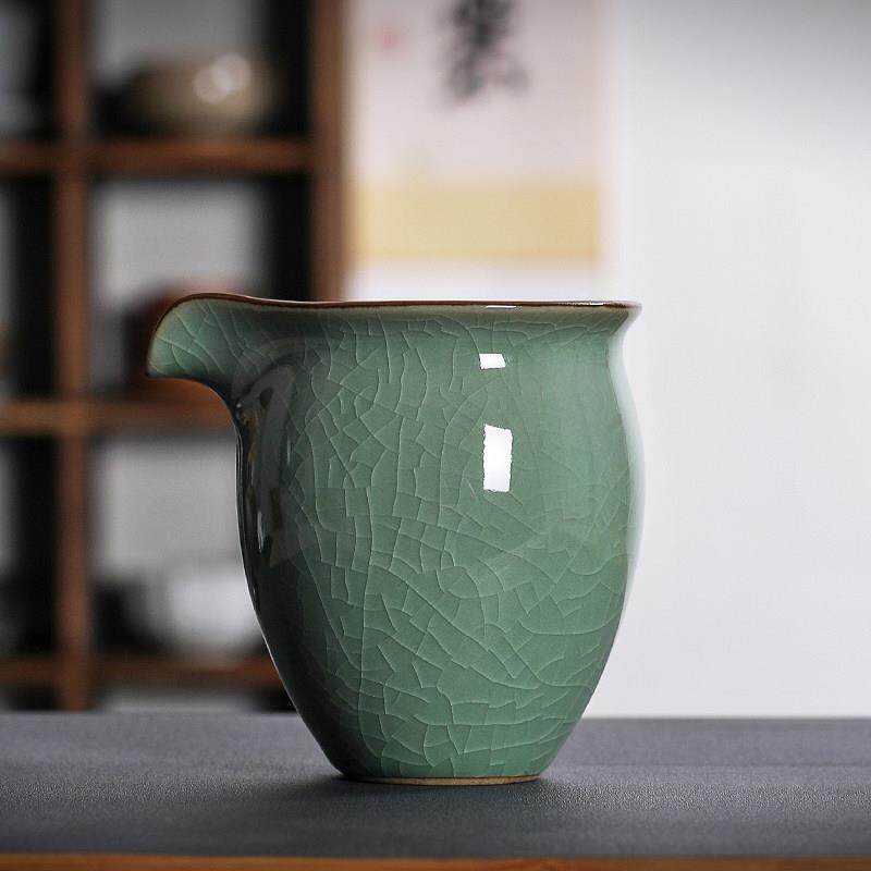 青瓷冰裂公道杯龙泉哥窑陶瓷功夫茶具分茶器大号茶海匀杯中式家用