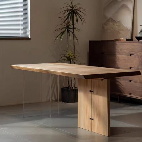 北美白蜡木实木餐桌办公桌书桌原木茶桌会议桌大板桌长桌椅组合