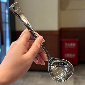 短柄小火锅汤勺!304不锈钢家用粥勺稀饭勺小号汤勺分餐公用勺子