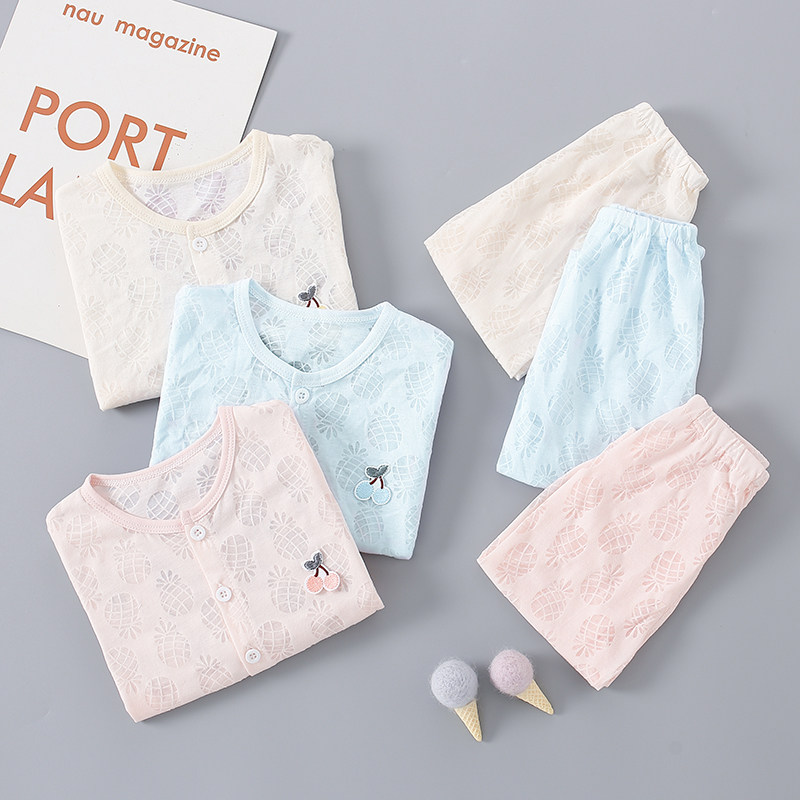 夏季新生儿婴儿长袖空调服套装纯棉01-2岁宝宝夏装超薄睡衣两件套,童装/婴儿装/亲子装,套装,淘宝优惠券,粉丝福利购,淘宝优惠卷