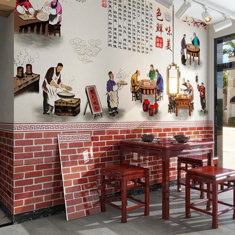 铝塑板自粘复古文化砖纹墙纸网红墙贴餐厅3d立体厚仿瓷砖墙裙贴纸,家居饰品,瓷砖贴,淘宝优惠券,粉丝福利购,淘宝优惠卷