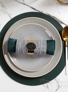 轻奢西餐具套装酒店家用高档餐桌摆盘样板间软装摆台中式样板房盘