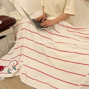 珊瑚绒毛毯夏天午睡毯凉感盖毯办公室上班空调披肩沙发午休小毯子