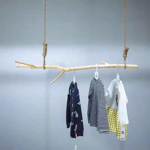 干树枝装饰天然树枯木原木树干客厅玄关干枝隔断屏风挂衣架幼儿园