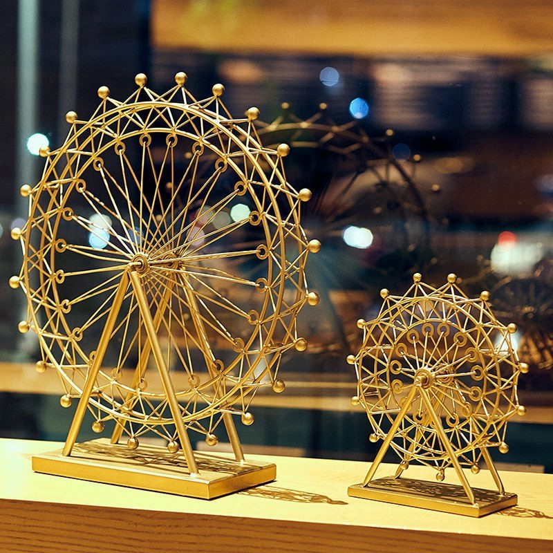 欧式家居客厅摆件复古铁艺摩天轮玄关创意个性摆设模型礼物装饰品,家居饰品,装饰摆件,淘宝优惠券,粉丝福利购,淘宝优惠卷