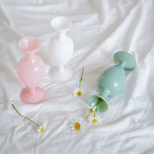 装饰玻璃花瓶摆件餐桌客厅花艺插花美式干花花瓶北欧家居花屏创意