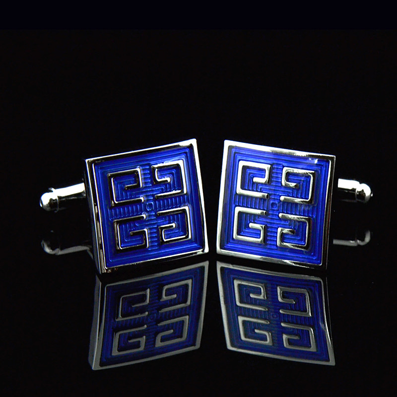 INBEV FRENCH METAL CUFFLINKS WHITE STEEL ENAMEL FRENCH SHIRT CUFFLINKS F287