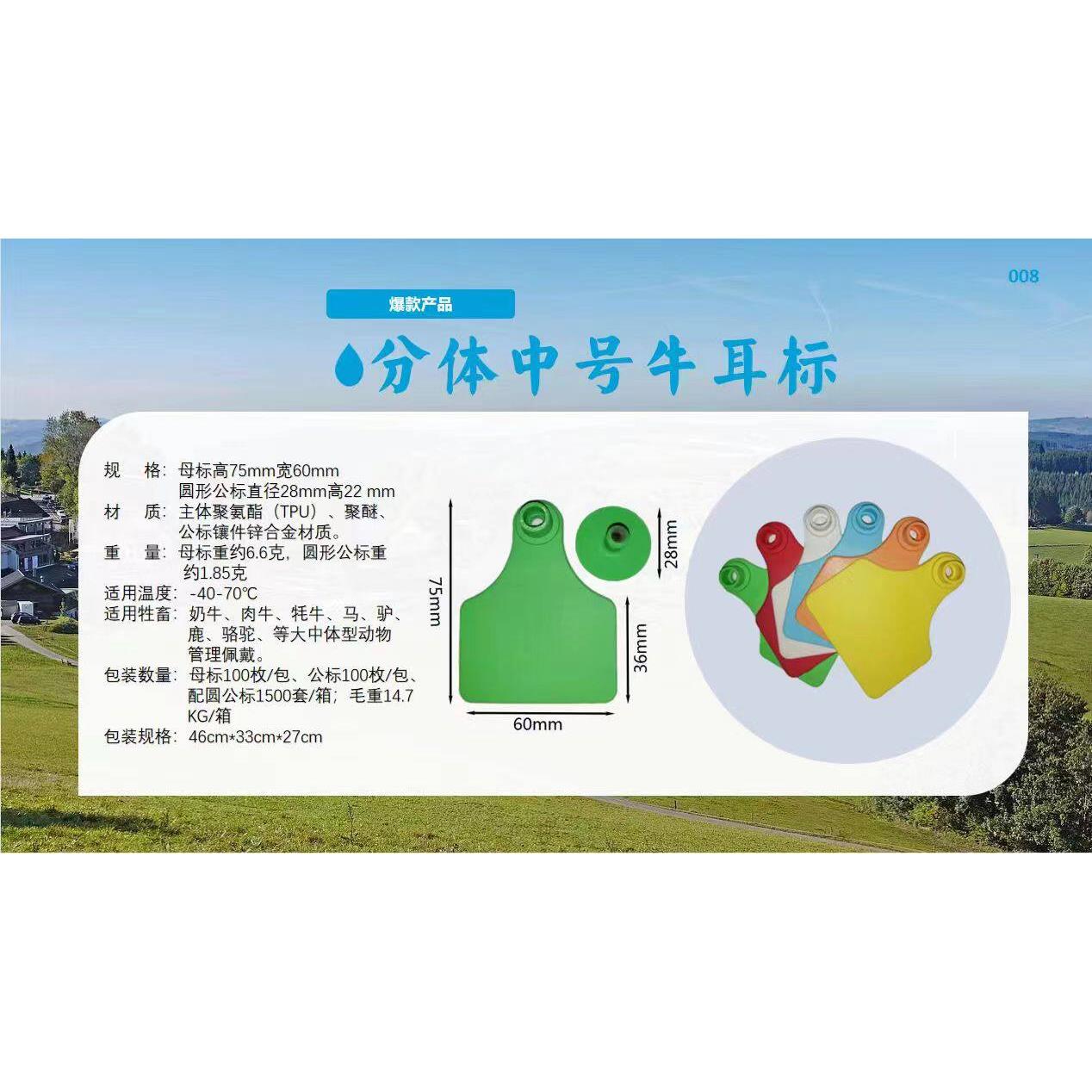 TPU 牛耳牌 猪耳标 羊号牌 可以定做 一体牛耳标支持定做耳标