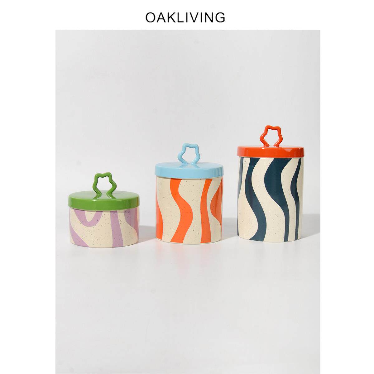 oakliving北欧ins风家用陶瓷收纳罐家居摆设收纳杂物干果整理盒