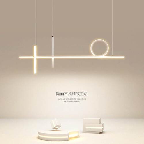 led现代简约创意客厅灯吧台一字长条饭厅餐桌饭厅灯吊灯中山灯具