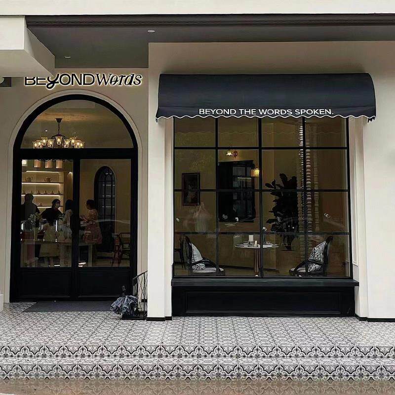 法式复古铁艺玻璃门店铺门奶茶店服装店咖啡厅老铁门拱形定制门