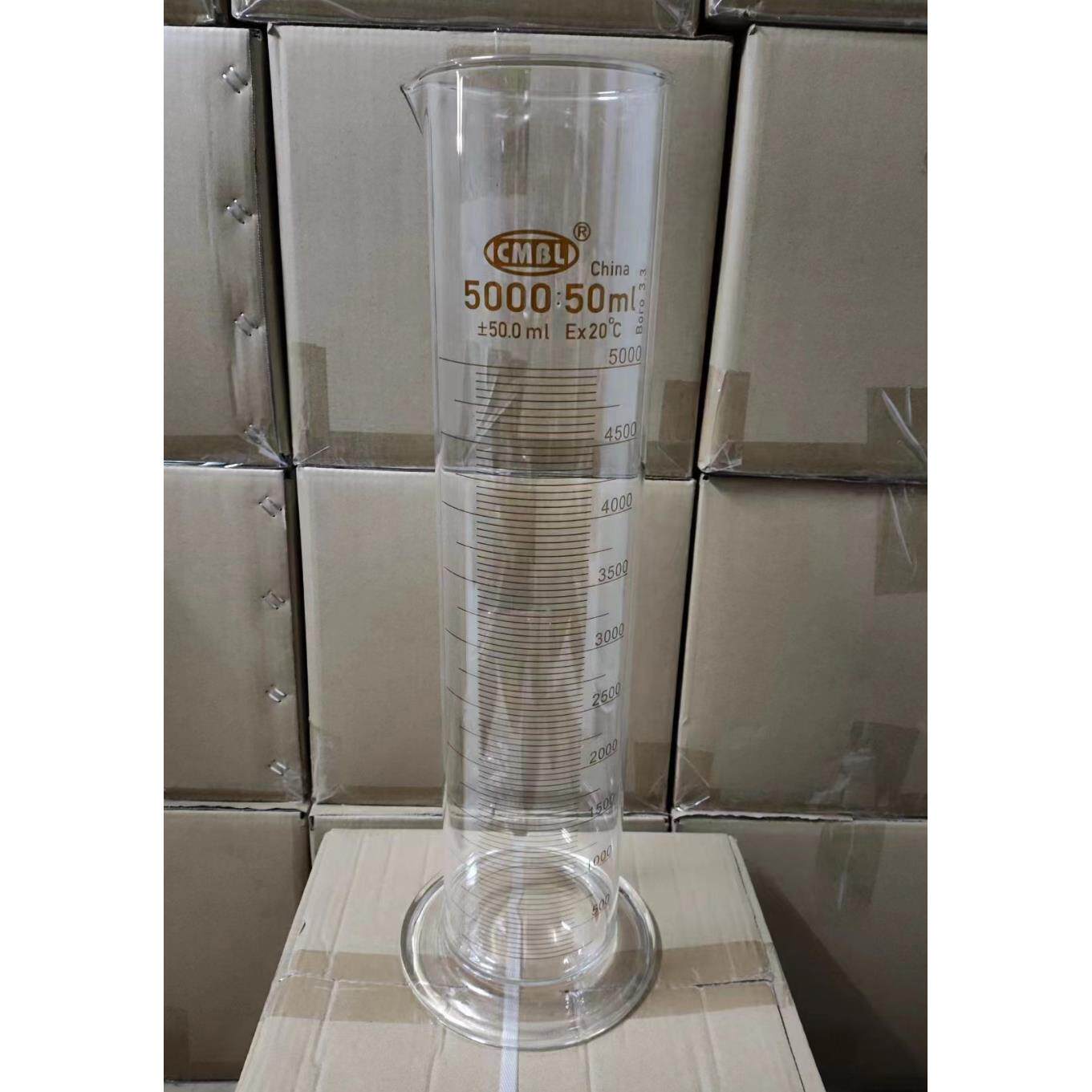5L 5000ml玻璃量筒刻度量杯带校准证书