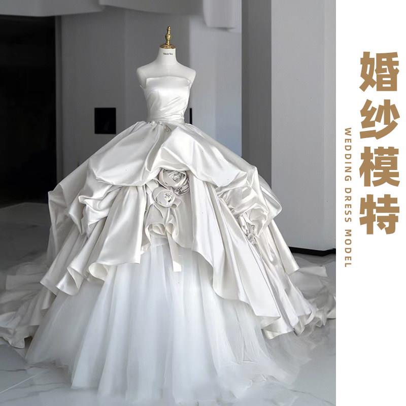 婚纱店模特展示架服装橱窗半身秀禾礼服专用假人台全身模特道具女