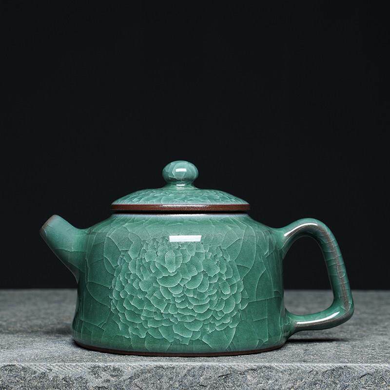 青瓷茶壶单壶手工哥窑冰裂纹高端绿色冰花泡茶壶功夫茶具带过滤