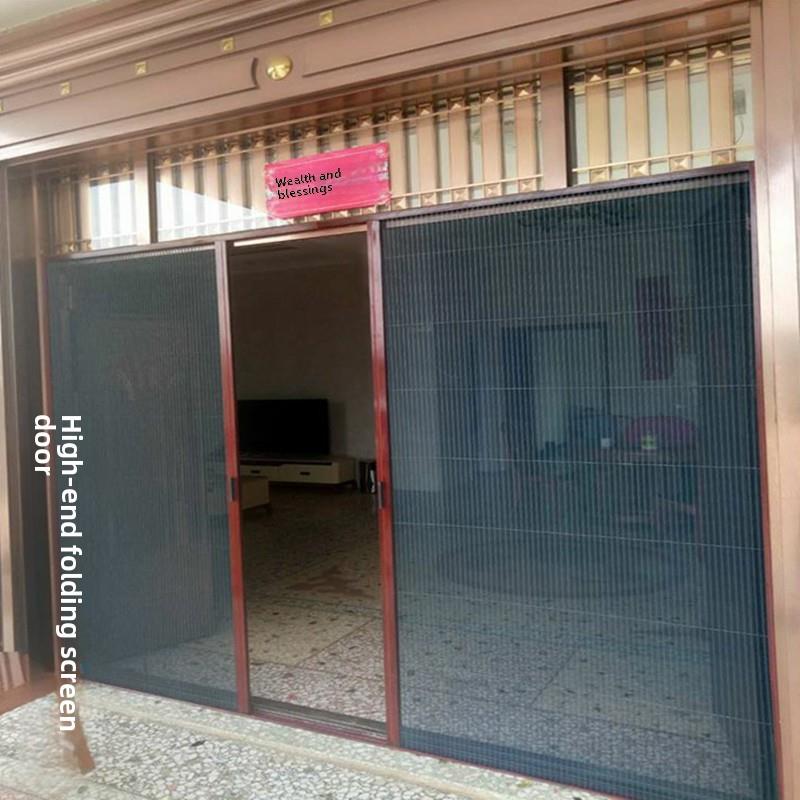 客厅隐形门帘落地窗沙窗网门帘折叠防苍蝇防蚊门阳台纱网移门纱门