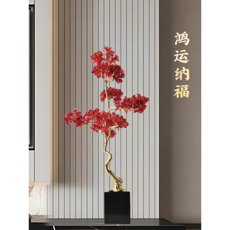 轻奢吉祥满堂水晶饰品客厅高端电视柜旁入口大厅装饰乔迁新居开幕